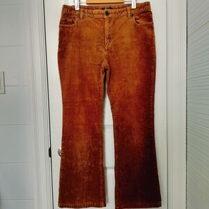 Flawed Lands' End High Rise Tan Corduroy Pants Size 12